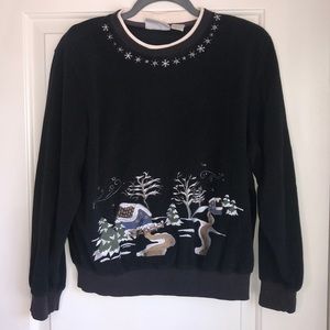 Vintage Alfred Dunner Christmas Scene Sweater